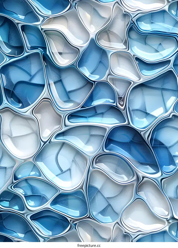 Abstract Blue and White Liquid Texture