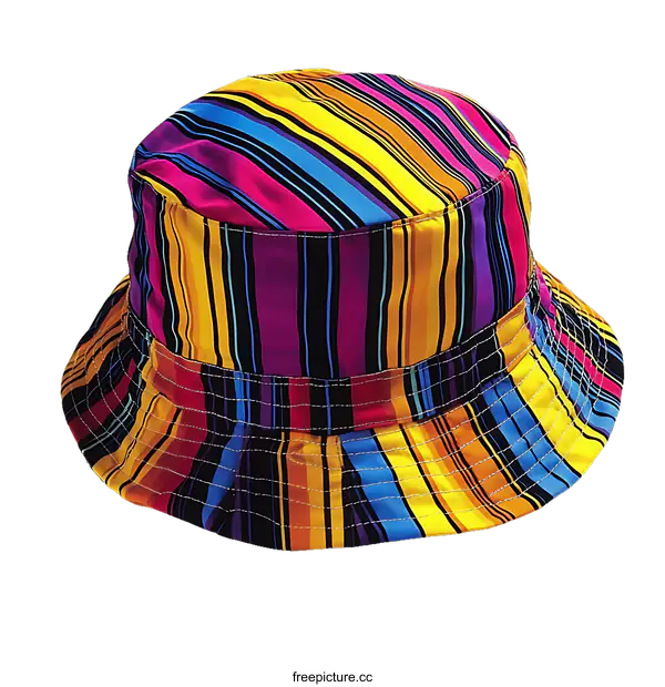 [Transparent Background PNG]Colorful Striped Bucket Hat