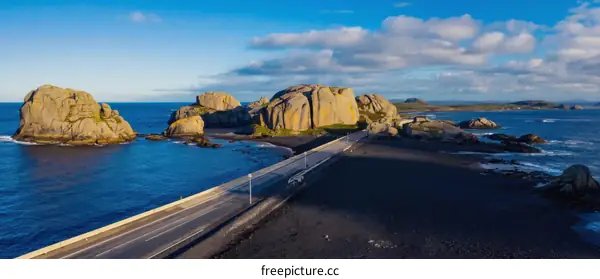 Coastal Road Leading to Rocky Islands