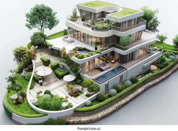 Modern Luxury Mansion with Lush Garden