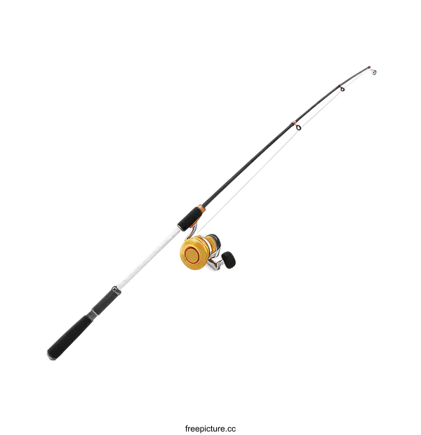 [Transparent Background PNG]Fishing Rod with Reel Isolated on White Background