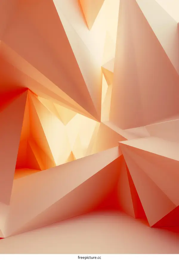 Pink and White 3D Geometric Shapes