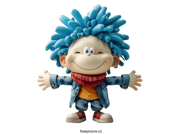 [Transparent Background PNG]Smiling Cartoon Boy with Open Arms