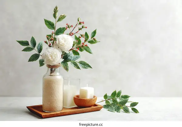 Elegant White Floral Arrangement on Tray