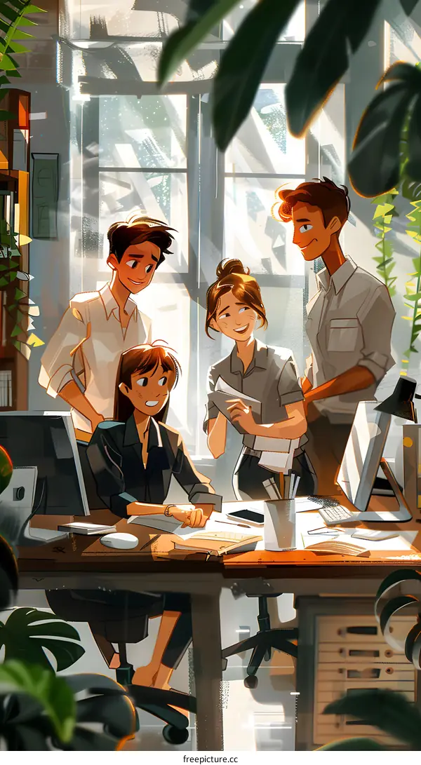 Teamwork in the Sunny Office