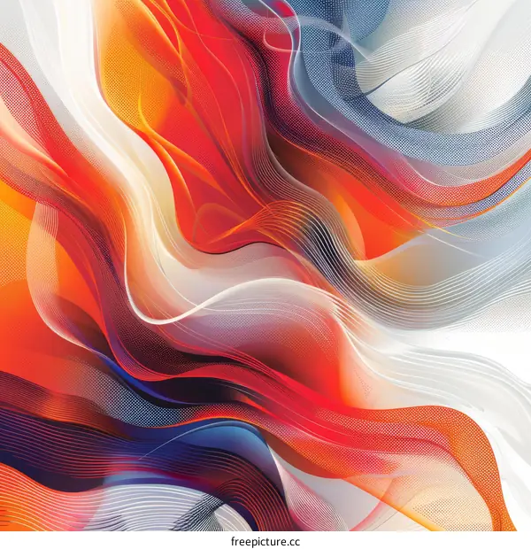 Red and white wave lines