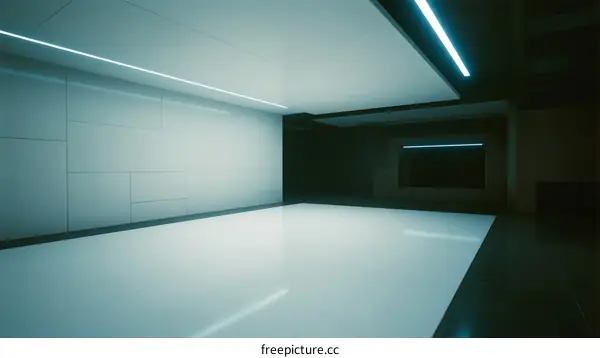 Modern Minimalist White Room with Clean Geometric Design