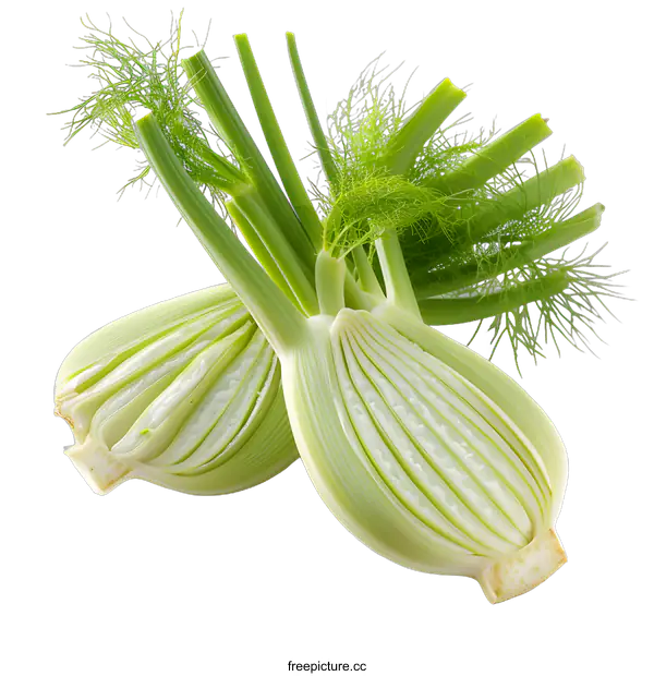 [Transparent Background PNG]Fresh Fennel Bulbs on White Background