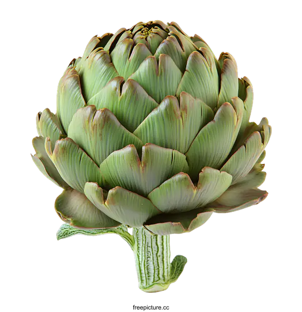 [Transparent Background PNG]Green Artichoke Isolated On White Background