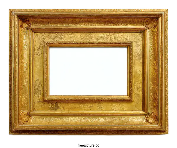 [Transparent Background PNG]Antique Gold Picture Frame Design