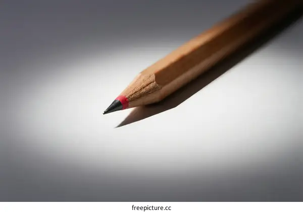 Close-up of a wooden pencil tip with sharp lead