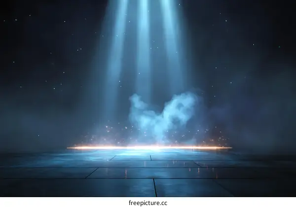 Spotlight Scene on a Polished Concrete Floor