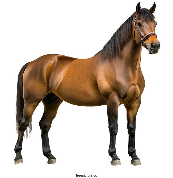 [Transparent Background PNG]Beautiful Horse Portrait on White Background