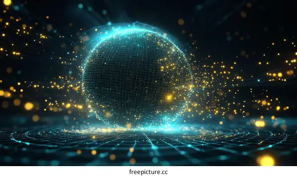 Abstract Digital Sphere with Particles