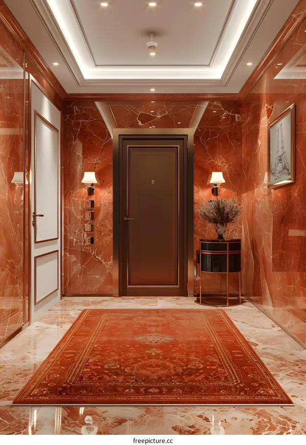 red marble hotel room interior design