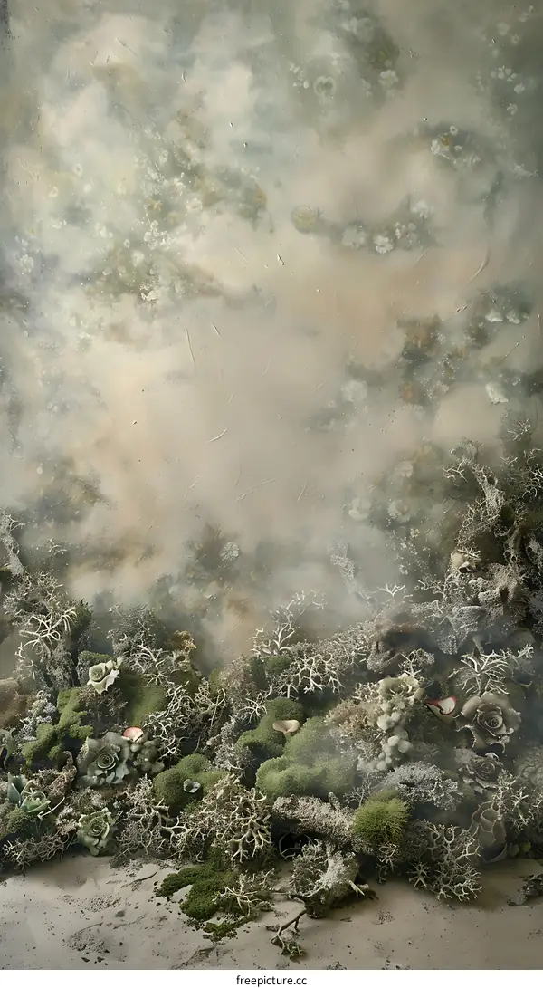 Abstract Nature Background with Moss and Foliage