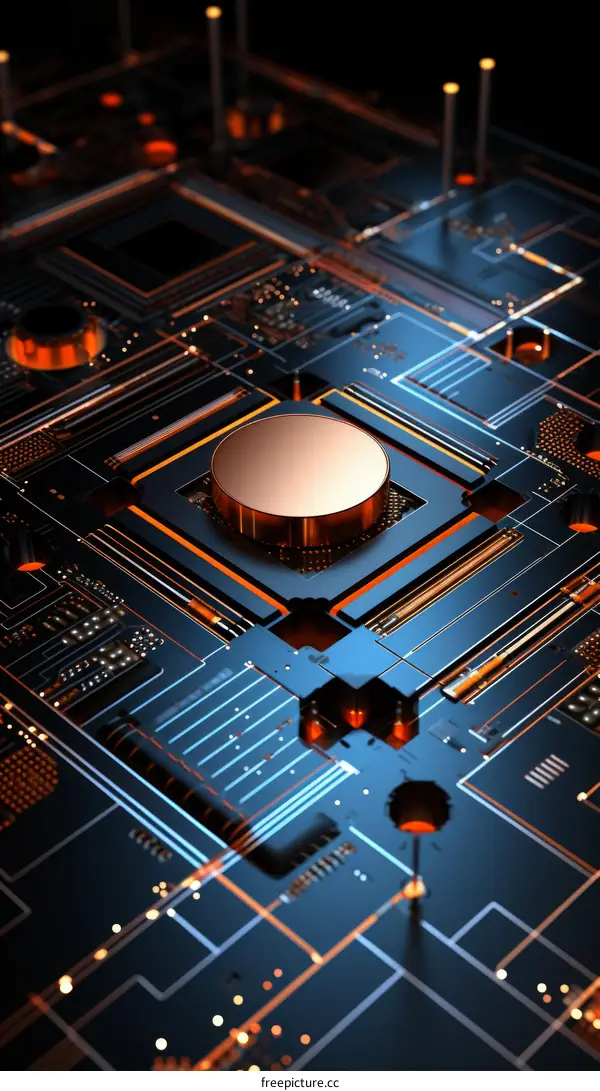 futuristic illustration of a computer processor