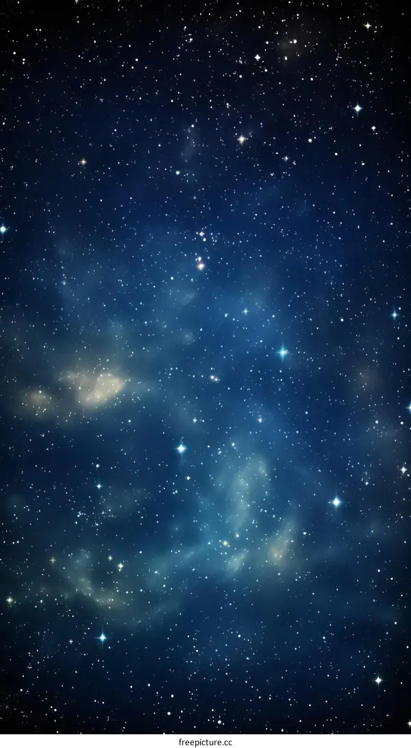 Blue starry night sky