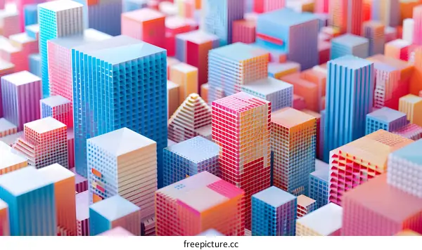 Abstract Colorful Cityscape Illustration