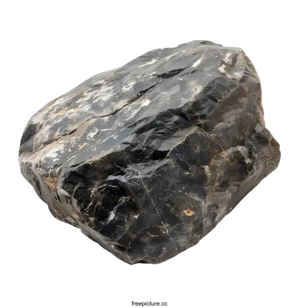 [Transparent Background PNG]Black and Gray Rock Isolated On White Background