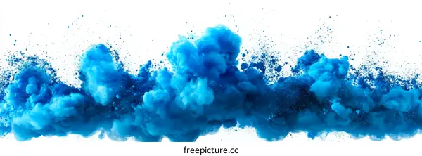 Abstract Blue Ink Cloud Explosion