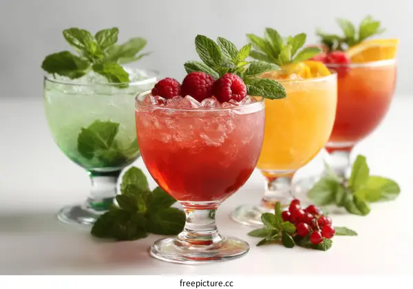 Colorful Refreshing Fruit Cocktails