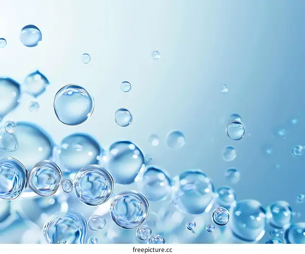 Abstract Blue Water Bubbles Background
