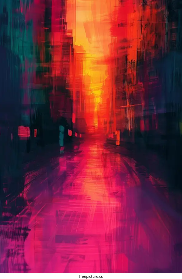 Abstract Cityscape Painting Background