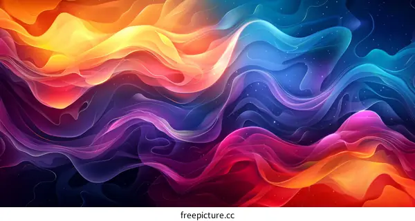 Abstract Colorful Wave Art Design