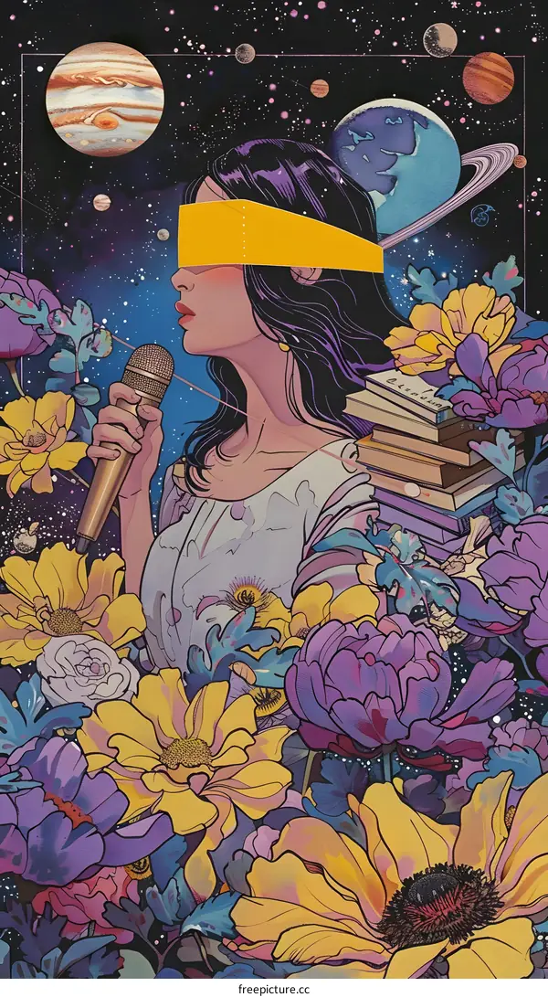 Cosmic Serenade: A Girl Lost in Music and Literature