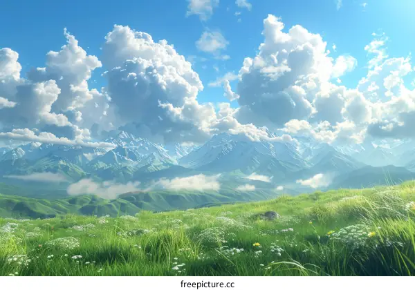Majestic Mountain Scenery with Cloudscape