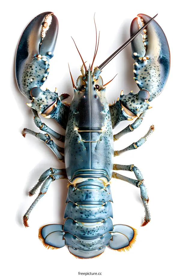 Blue Lobster on White Background
