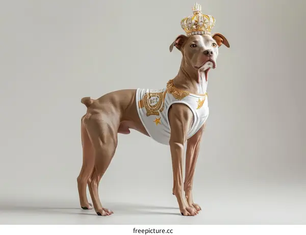 Dog in Royal Attire Studio Portrait