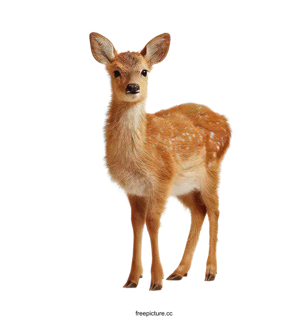 [Transparent Background PNG]Adorable Baby Deer Portrait Against White Background