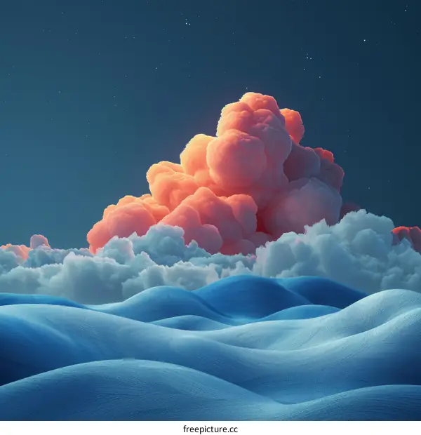 A beautiful landscape of snow-capped mountains and clouds