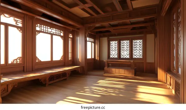 Traditional Chinese Style Wooden Room Interior Design