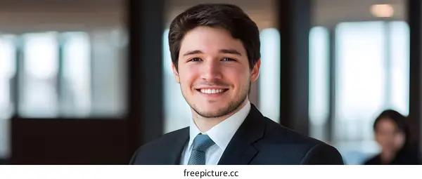 Portrait of a Smiling Businessman in a Suit