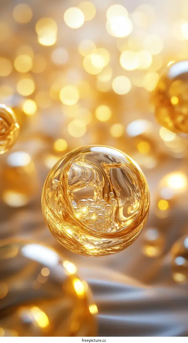 Abstract Golden Liquid Spheres