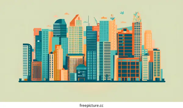 Modern City Skyline Illustration