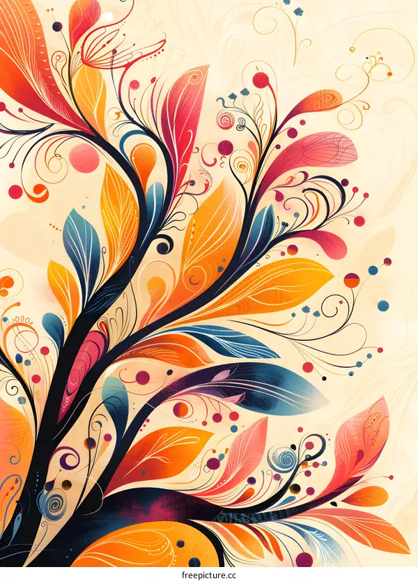 Colorful Abstract Floral Design Background