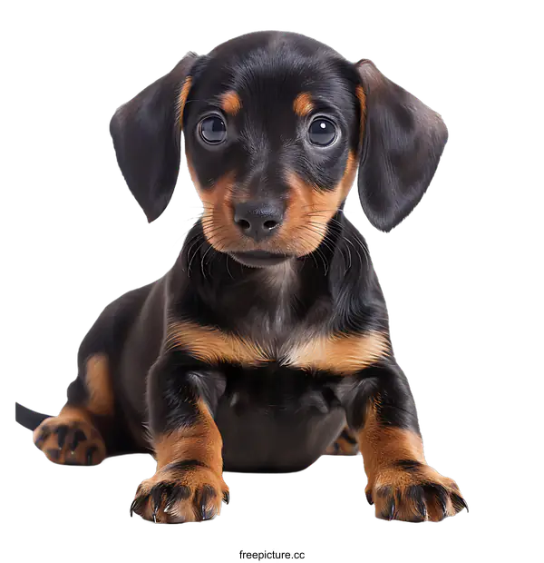 [Transparent Background PNG]Adorable Dachshund Puppy Portrait