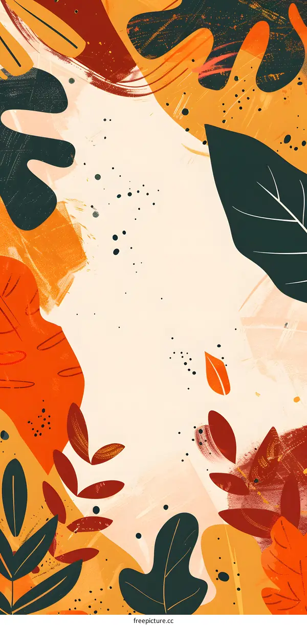 Abstract Autumn Leaves Background Illustration