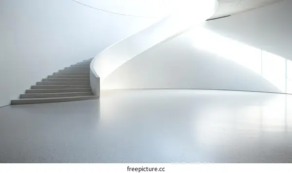 Modern Spiral Staircase in a Minimalist Interior