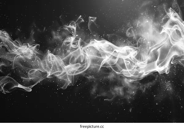 Black and white smoke on a dark background