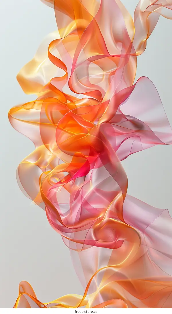 Colorful abstract painting with flowing shapes