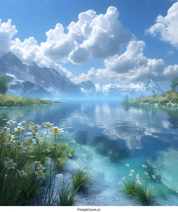 Tranquil Lake and Mountains