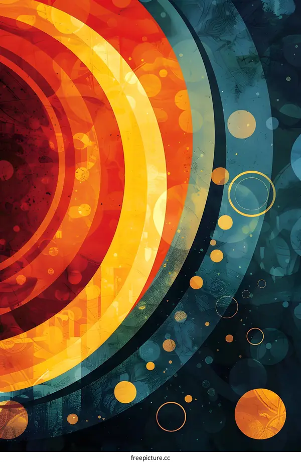 Colorful circles on a blue background