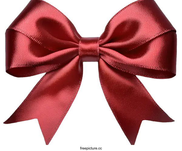 [Transparent Background PNG]Elegant Burgundy Satin Ribbon Bow
