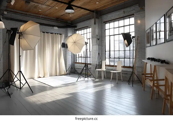 Empty Professional Photography Studio Interior