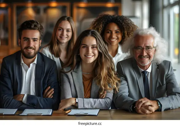Diverse Team of Professionals Posing for a Group Photo